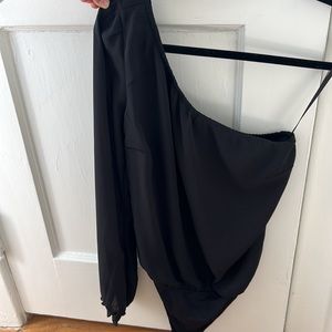 Abercrombie & Fitch one shoulder black bodysuit size small